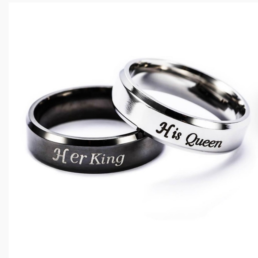 Matching his and her rings